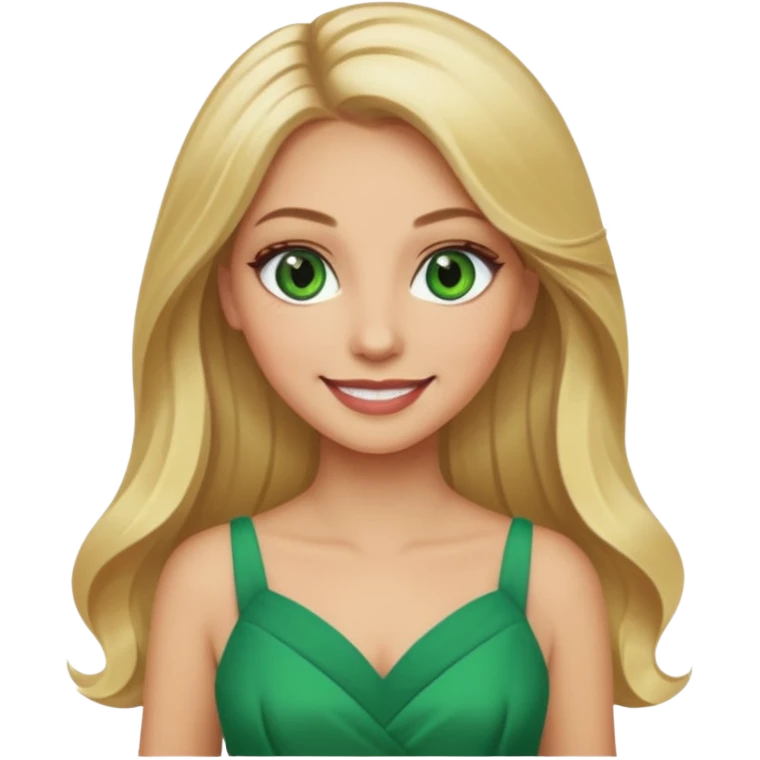 Fille cheuveux blond longt yeux vert  maquiller robe  Métisse chronique emoji