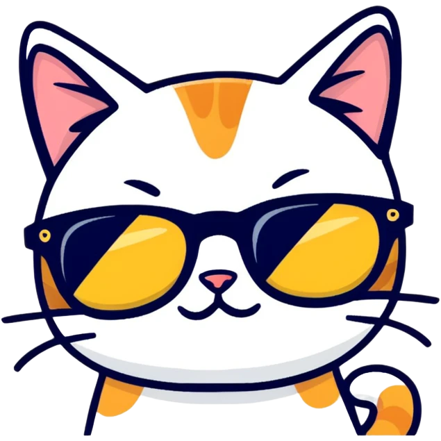Cat with sunglasses emoji
