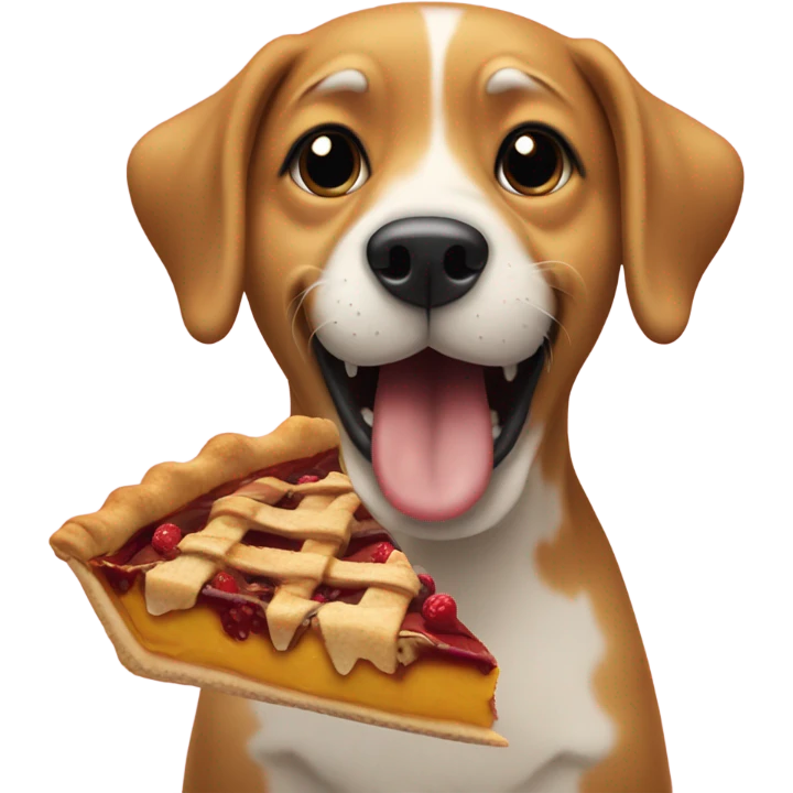 Dog eating pie emoji