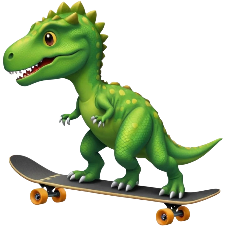 Dinosaur on a skateboard emoji