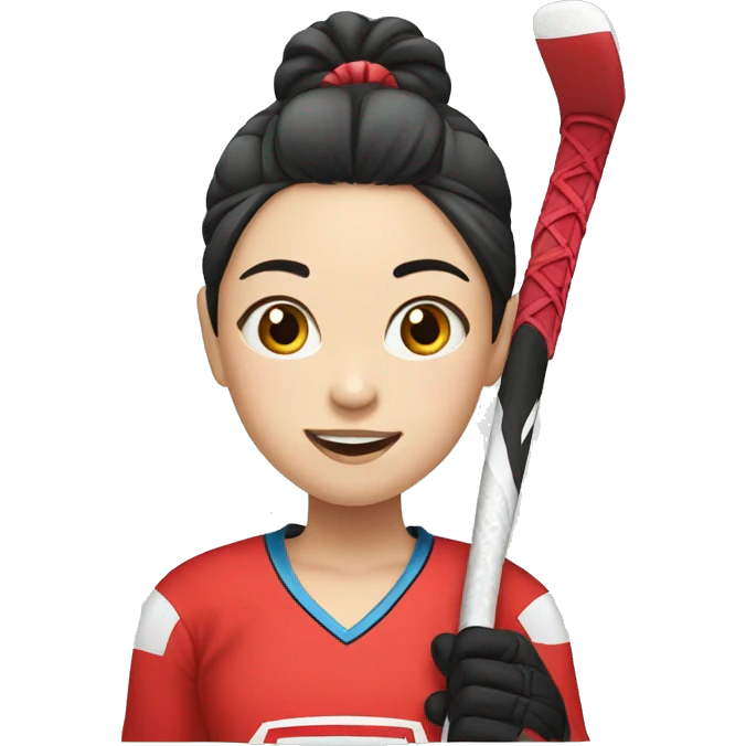 Chinese girl who play hockey emoji