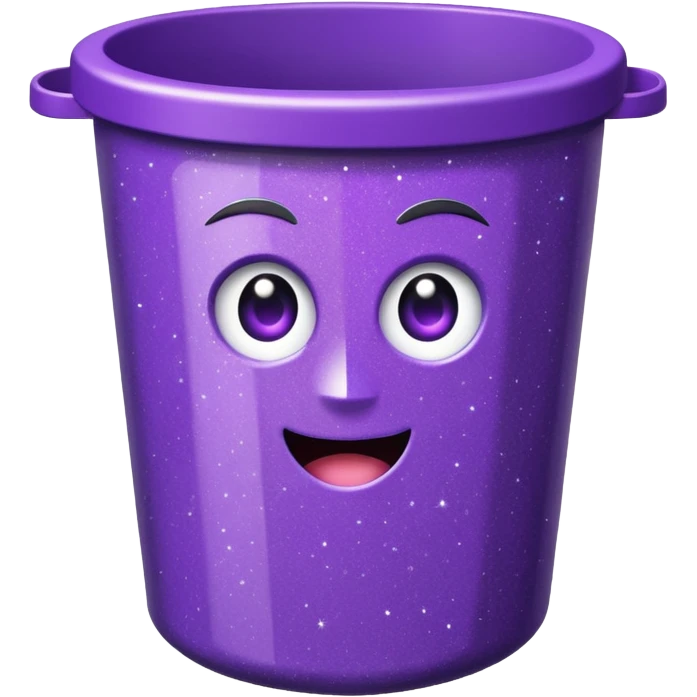 Glitter Purple and Cian  metal rubbish bin office emoji