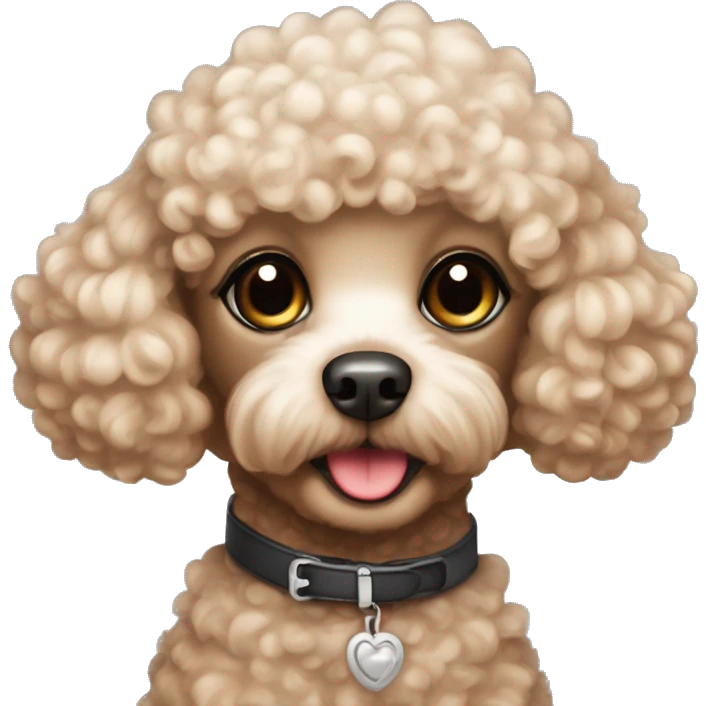 Toy poodle with make up emoji