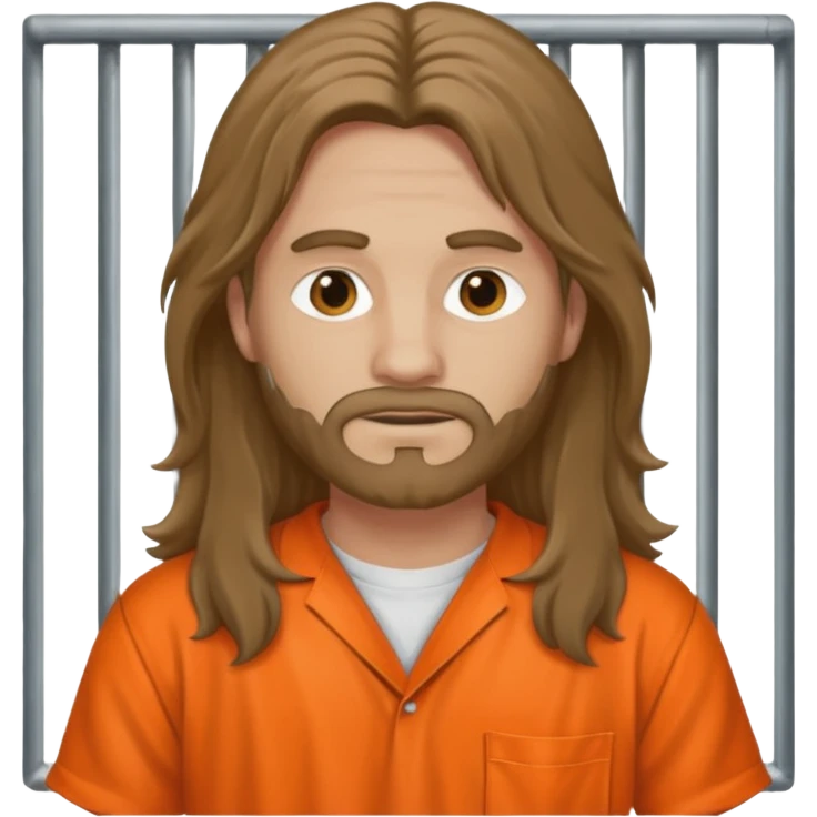 prisoner long haired man in orange clothing emoji