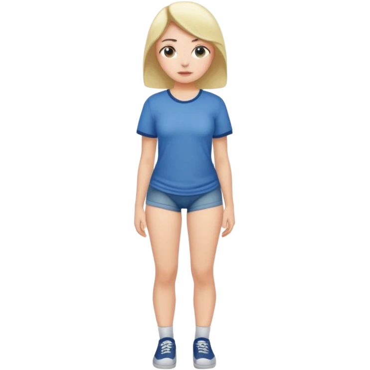 Naked but wearing shirt emoji girl full body no underwear butt emoji