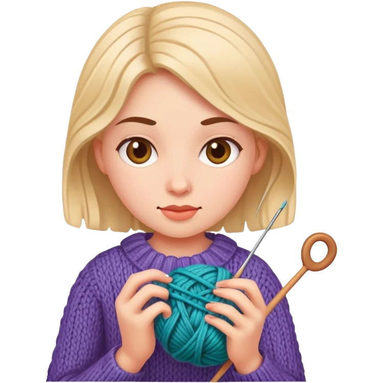 Girl knitting emoji