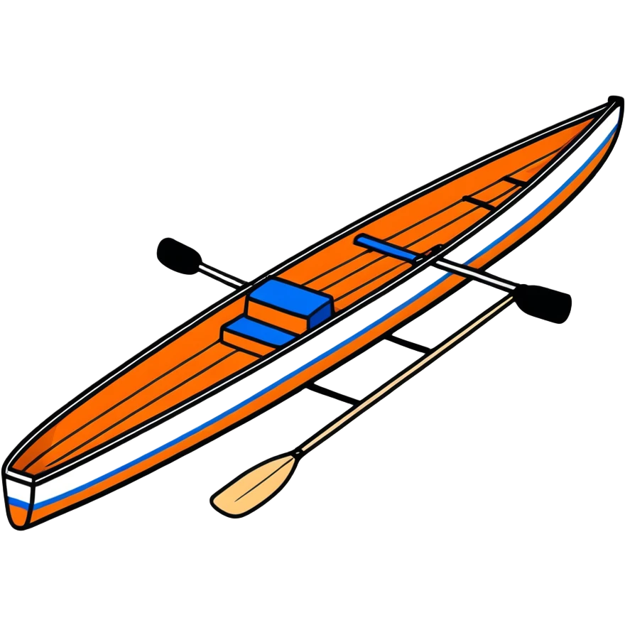 professional Olympic rowing boat, top view emoji