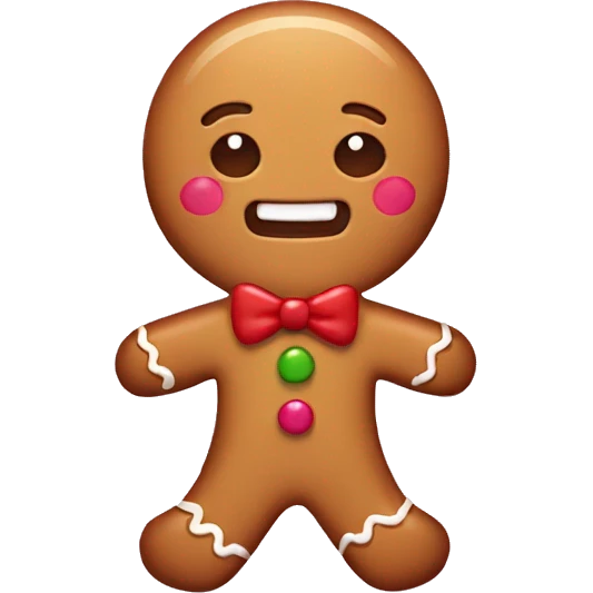 Gingerbread man kawaii style emoji