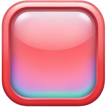 Iridescent pastel red square icon with soft round borders  emoji
