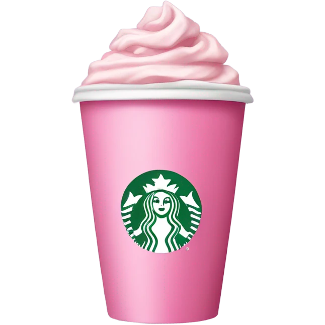 pink starbucks cup with coquette bow  emoji