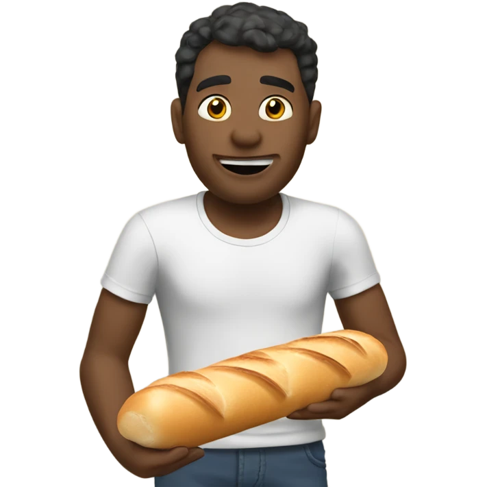 Pete eating a baguette  emoji