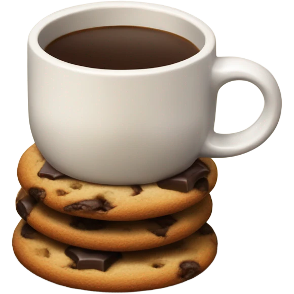 coffee in true love with a cookie chips emoji