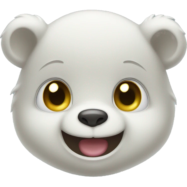 A baby bear ghost smiling  emoji