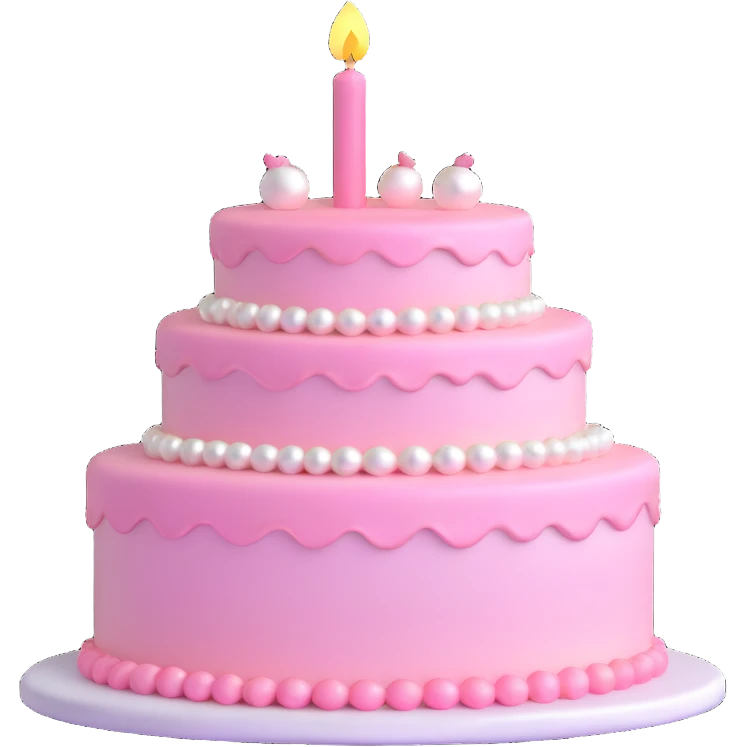 pearl light pink birthday cake emoji