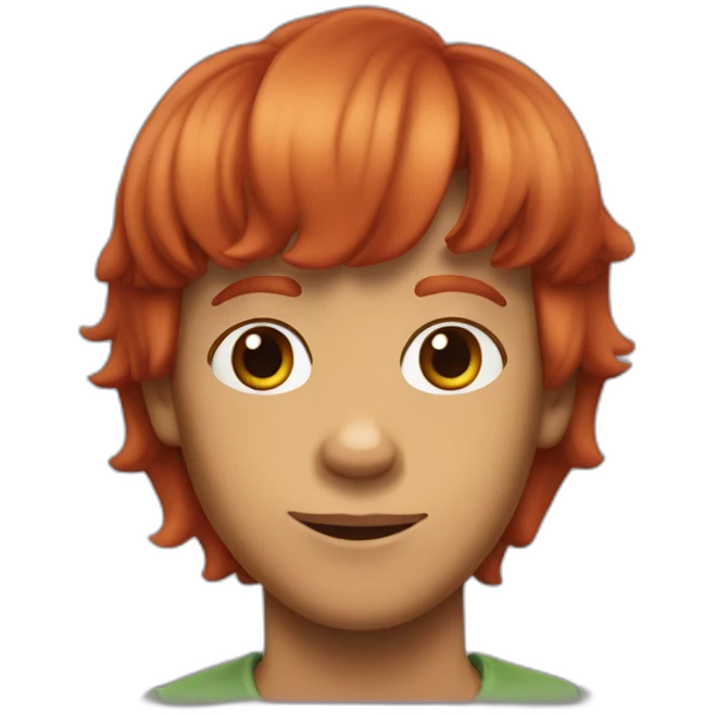 scooby doo with red hair and bangs emoji