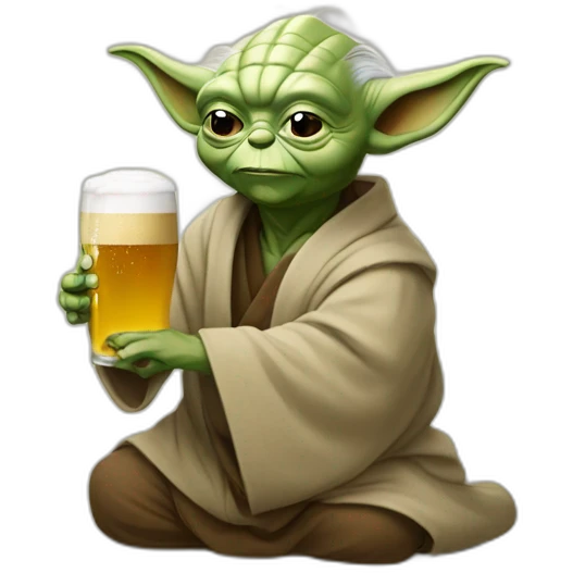 Yoda qui boi une biere emoji
