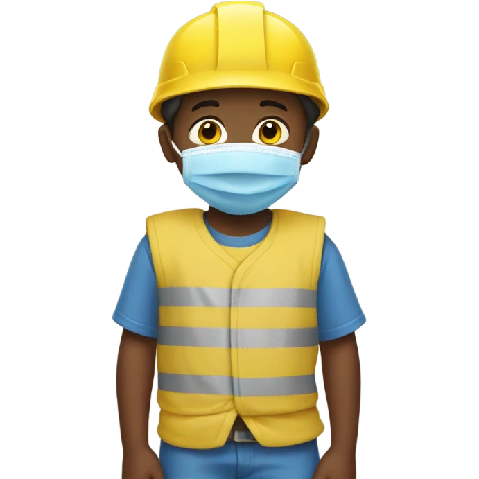 Kid with yellow shirt a blue helmet and a diaper  emoji