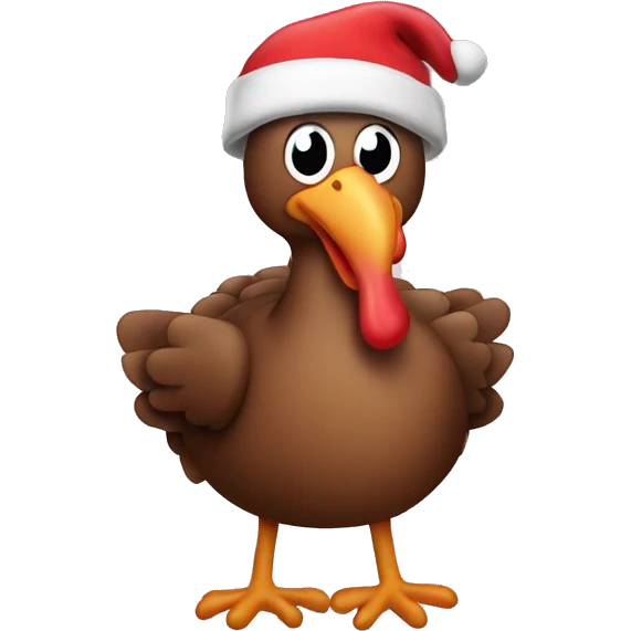 Turkey in a Christmas hat emoji
