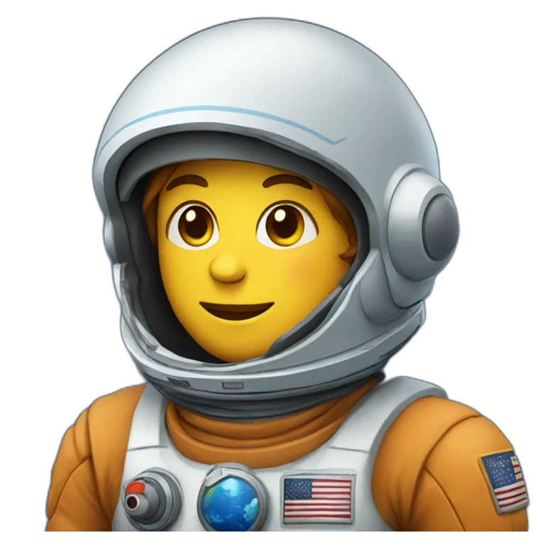 Space explorer with open blue helmet emoji