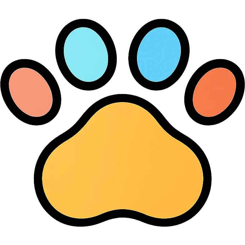 cute puppy paw print with vibrant colors emoji
