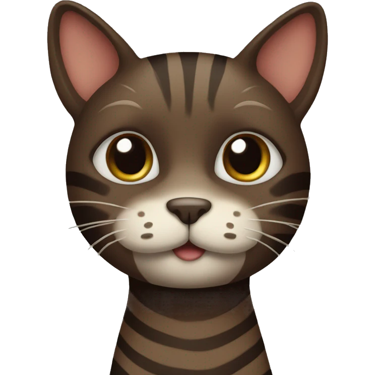 Dark brown cat with stripes emoji