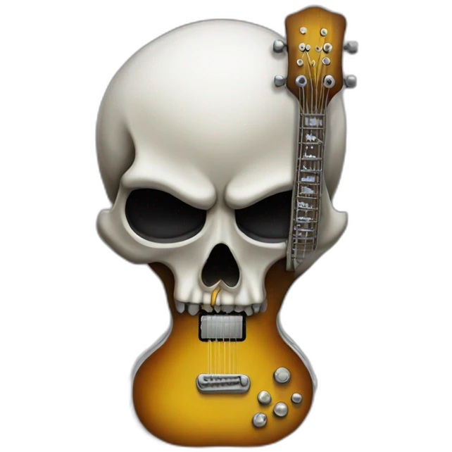 Skull guitar metal emoji