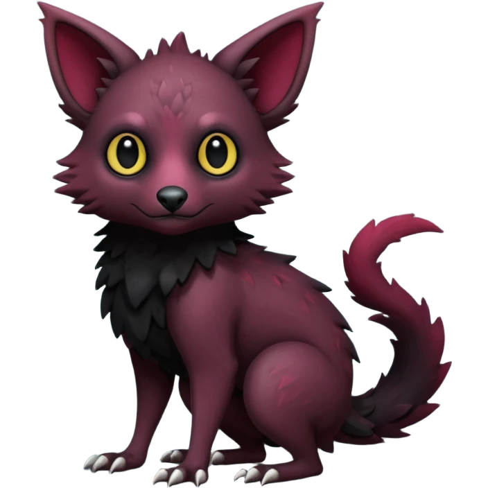 black Trico-hybrid-creature dark burgundy (full body) emoji