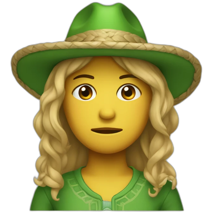 Cara llorando desconsolado con sombrero verde emoji