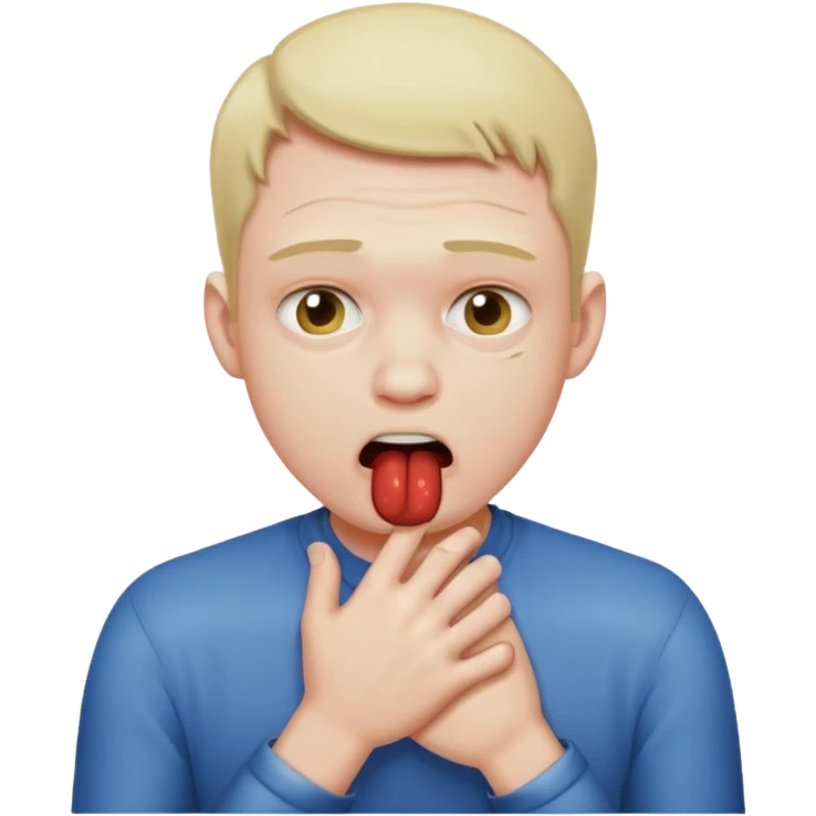 Man choking himself emoji