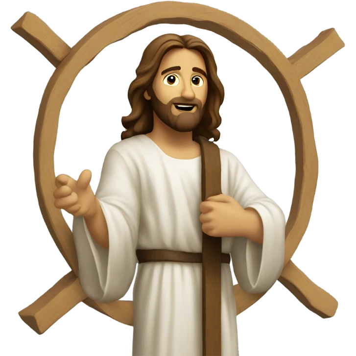 Jesus holding do not crash out sign emoji