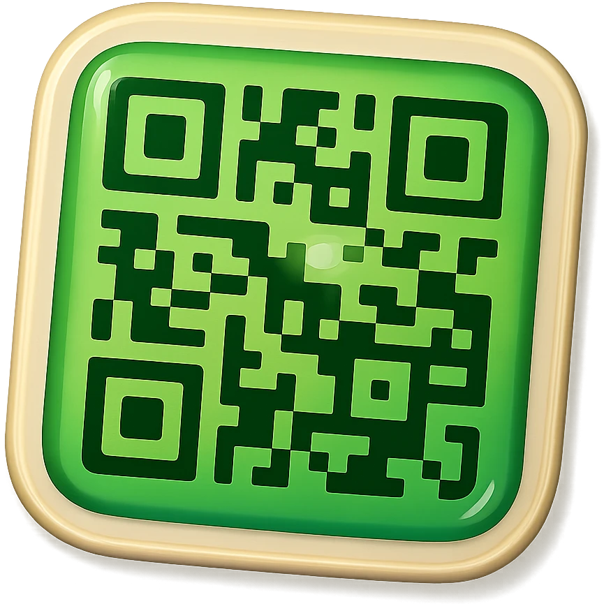 green qr code badge emoji