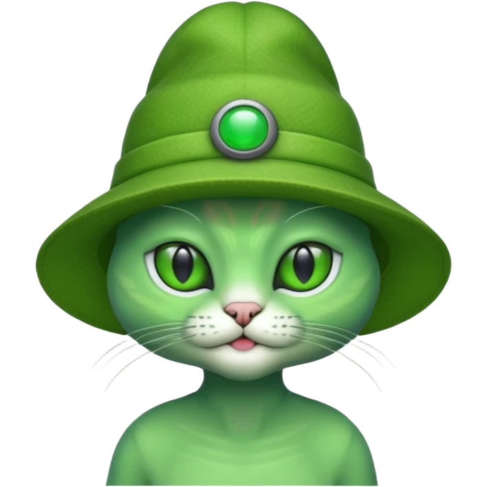 alien cat with hat emoji