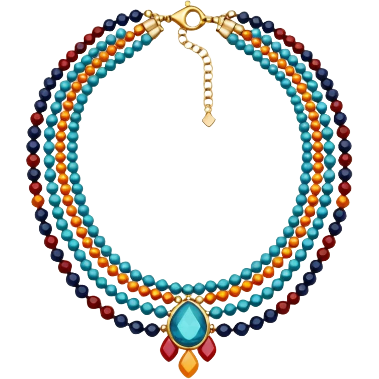 multicolored necklace emoji