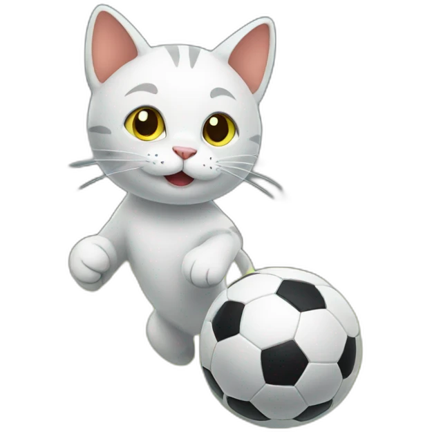 cat playing soccer emoji