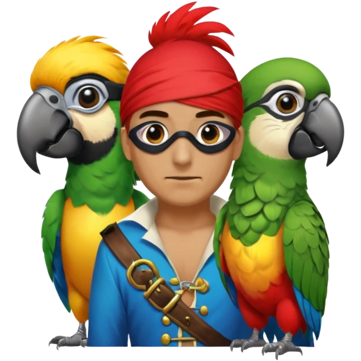 pirate and parrot emoji