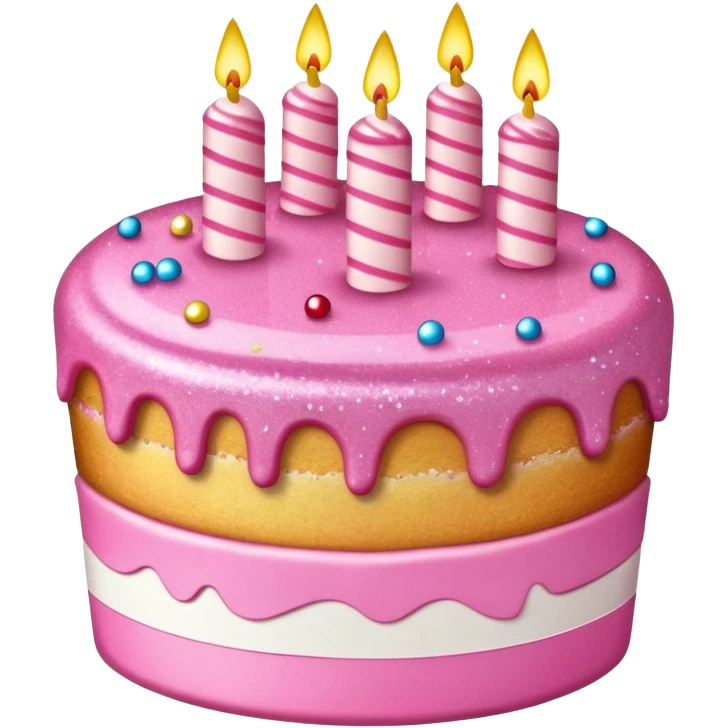 Glitter Pink Cake emoji