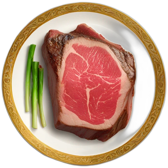 The best Wagyu steak on a fancy plate  emoji