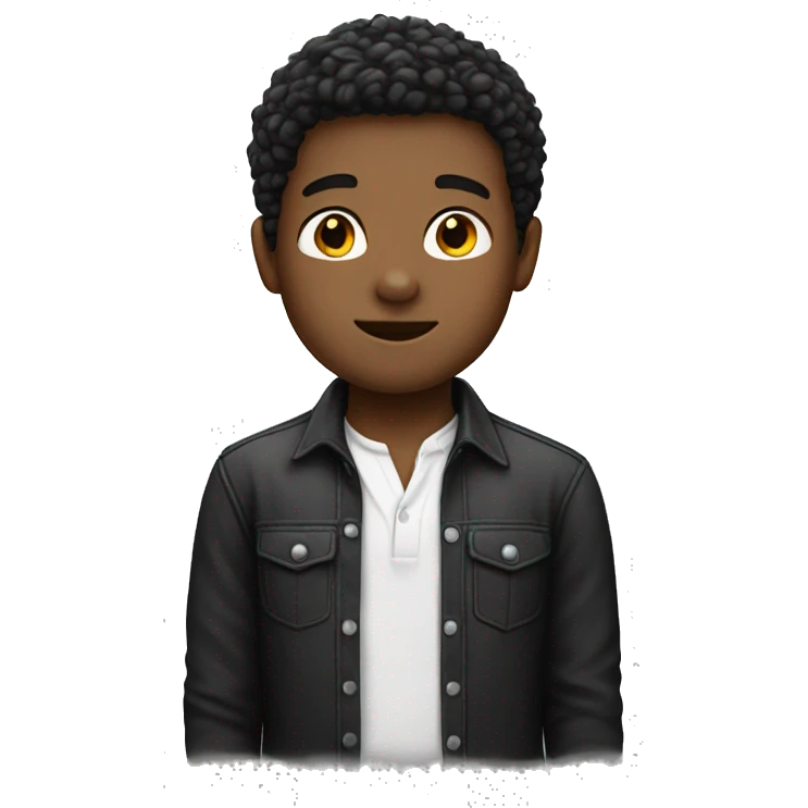 A boy with a black and white shirt  emoji