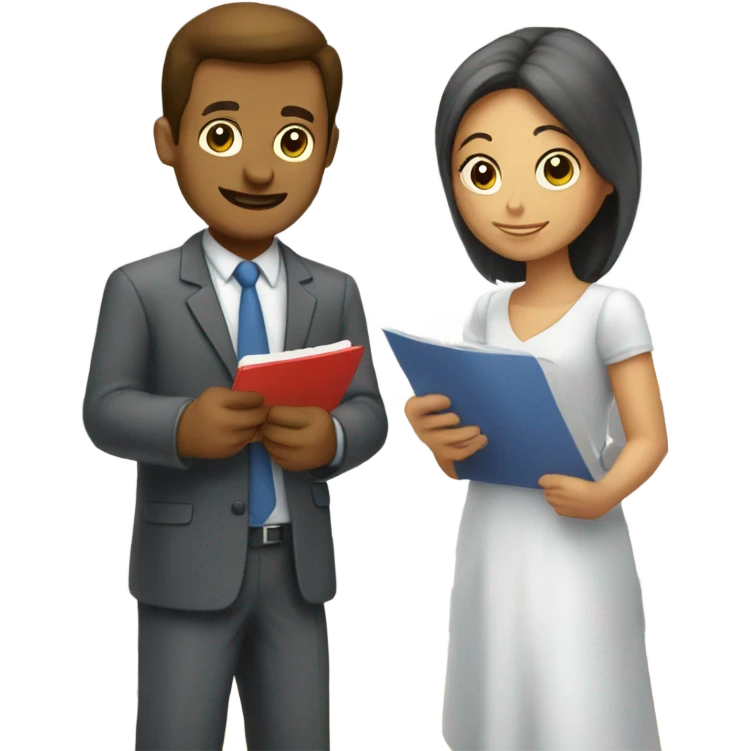 Man and woman working crossword puzzle emoji