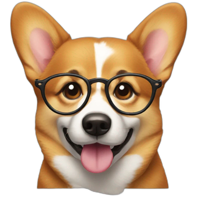 Corge-face-with-glasses emoji