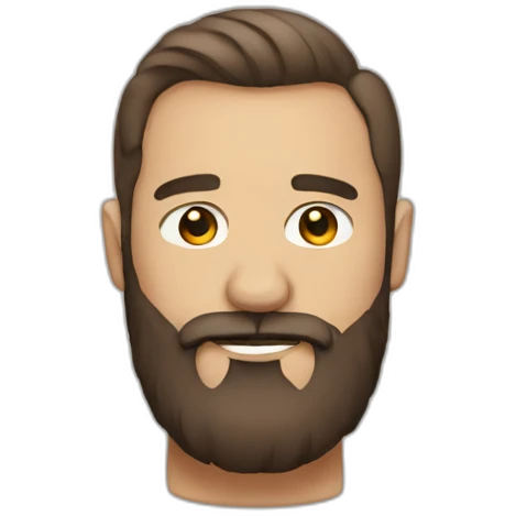 Ours humain avec une barbe emoji
