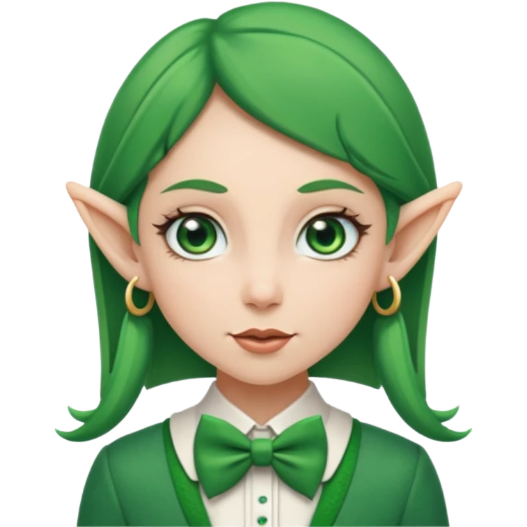 female elf with bow tie emoji