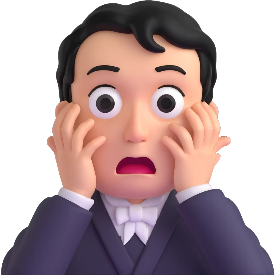 person from the 1840s with a horrified and disgusted face emoji