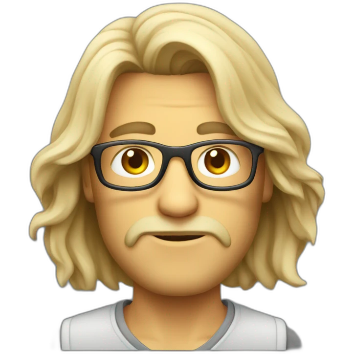 a long haired instructional designer, with round glasses, male emoji