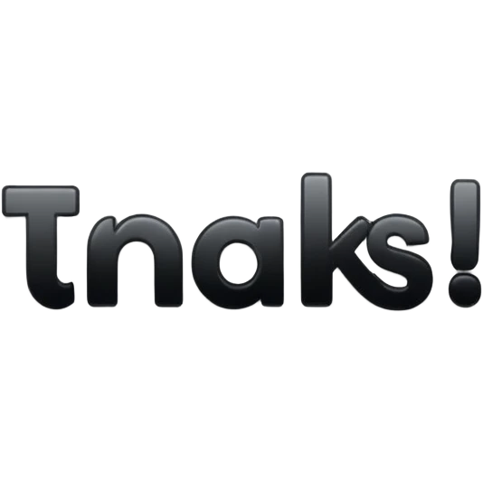 A word saying the word “thanks!” emoji