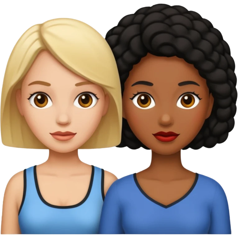 Two black women, 1 white woman emoji