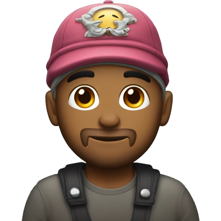 Persona con gorro y tatuajes en la cara emoji