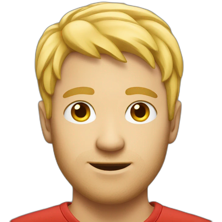 red face blond man emoji