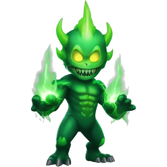 Kaiju No. 8 (2024) - Full body appearance, featuring green lightning and a skull face. emoji