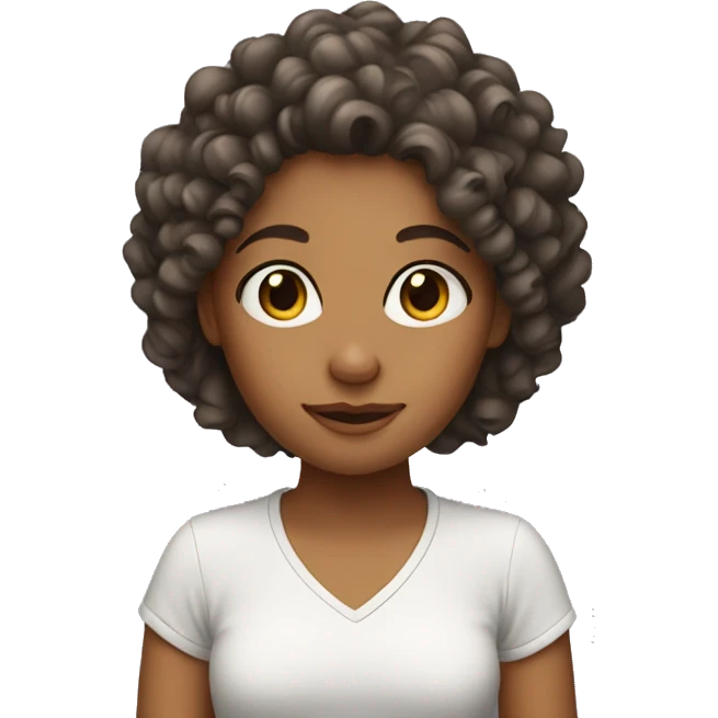 A girl with curly hair emoji